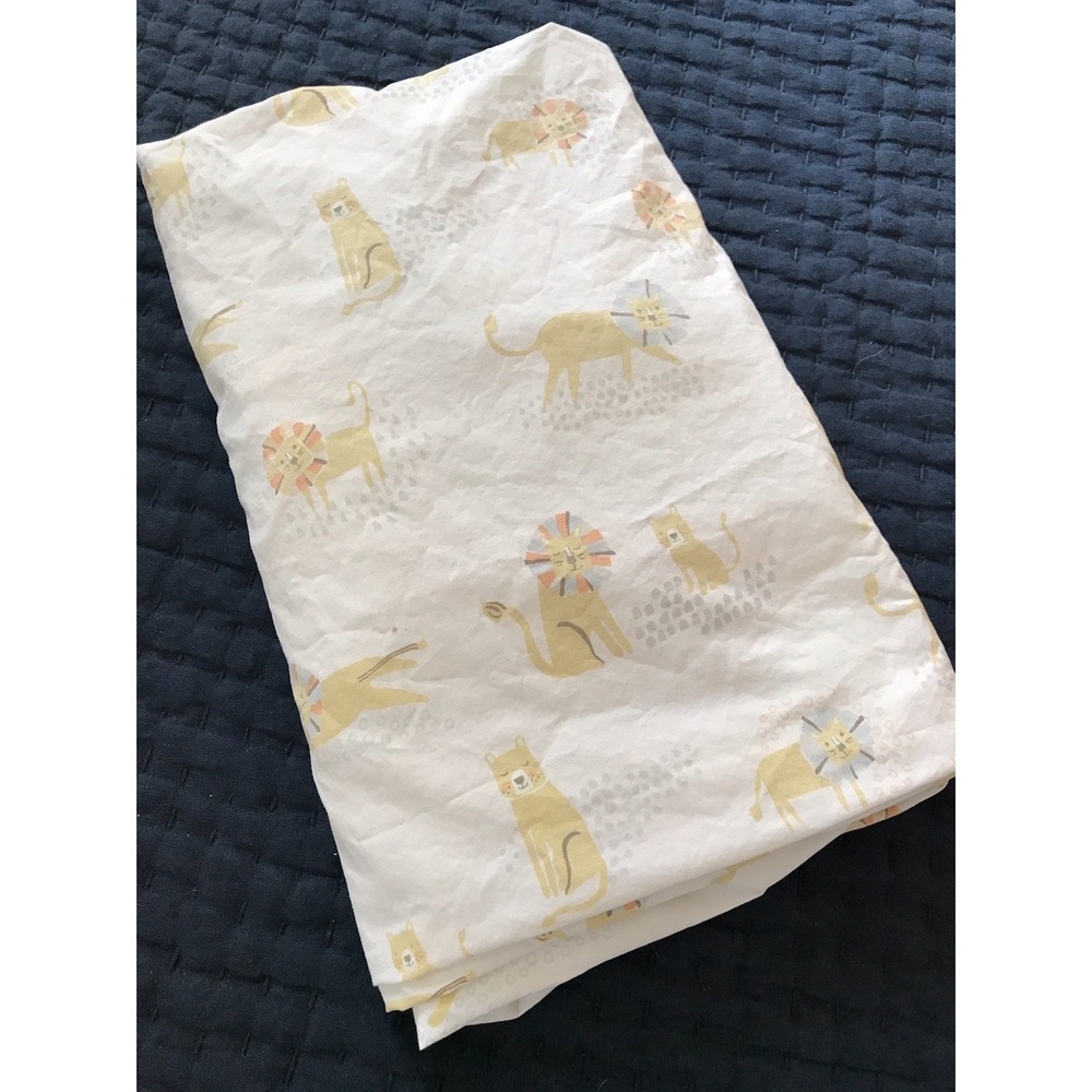Pottery Barn Kids Fitted Crib Sheet Lions ORGANIC Cotton Baby Nursery